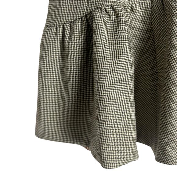 Rebecca Taylor Brown Pink Wool Houndstooth A-Line Knee Length Skirt Size 6 - Picture 3 of 10